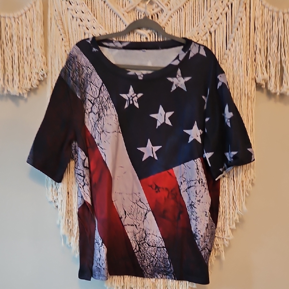 Patriotic Stars and Stripes Mens Graphic Tee